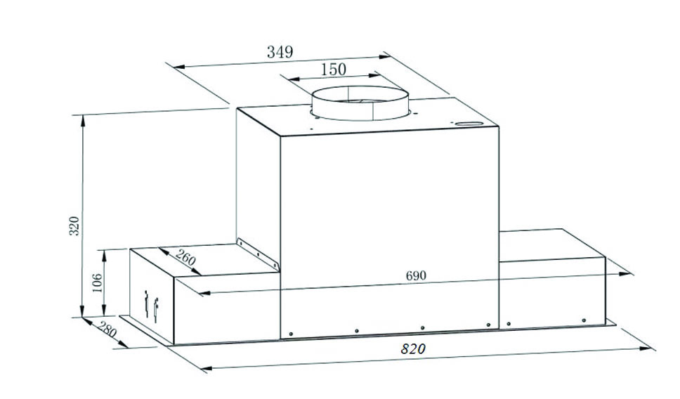 Máy hút mùi âm tủ toàn phần KAFF KF-BI80PR - Ảnh 3
